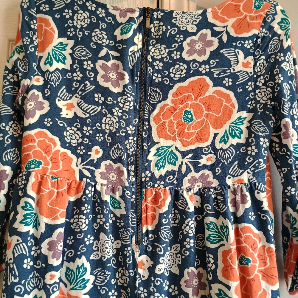 Old Navy XS Blue‎ Floral Print Shift Dress Lined Cotton Blend Boho Cottagecore - Picture 10 of 15